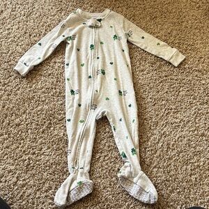 Carter's Gray and Green Footed One Piece